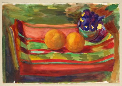Stillleben mit Orangen und Blumen von Walther Gamerith