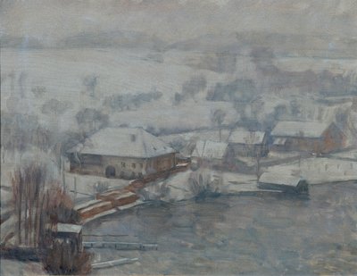 Winterlandschaft am Attersee von Walther Gamerith