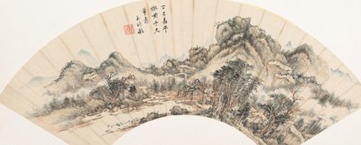 Landschaft nach Huang Gongwang, datiert 1677 von Wang Shimin