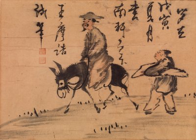 Ein Dichter auf einem Maultier von Wang Wei