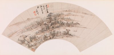 Fächer - Bewaldete Inseln von Wang Yuanqi