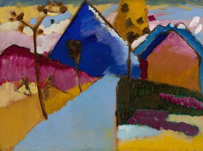 Kochel, Gerade Straße, 1909 von Wassily Kandinsky
