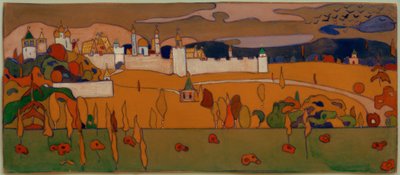 Ummauerte Stadt in Herbstlandschaft von Wassily Kandinsky