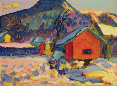 Winterstudie mit Berg, 1908 von Wassily Kandinsky