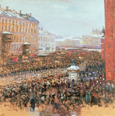 Massendemonstration in Moskau 1917 von Wassily Meshkov