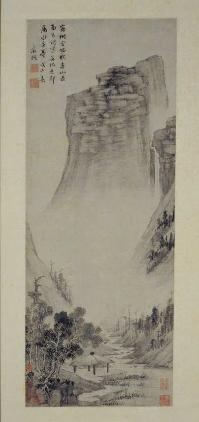 Poetische Gedanken in einem Pavillon am Fluss von Wen Zhengming