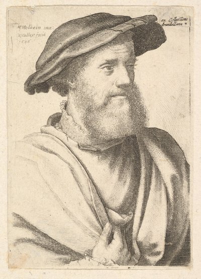 Ein bärtiger Mann nach Hans Holbein, 1646 von Wenceslaus Hollar