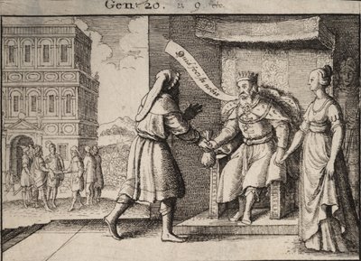 Abimelech tadelt Abraham. Zustand 1 von Wenceslaus Hollar