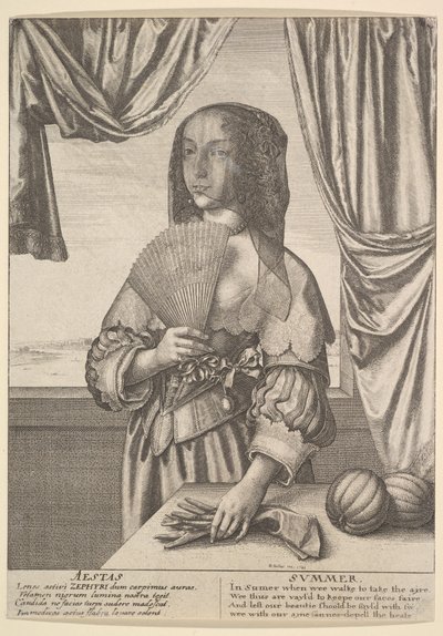 Aestas - Sommer Dreiviertellänge Jahreszeiten, 1641 von Wenceslaus Hollar