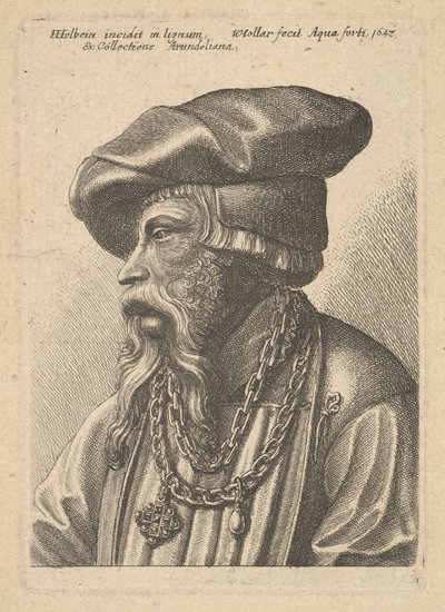 Bärtiger Mann mit Kettenhalsband, 1647 von Wenceslaus Hollar