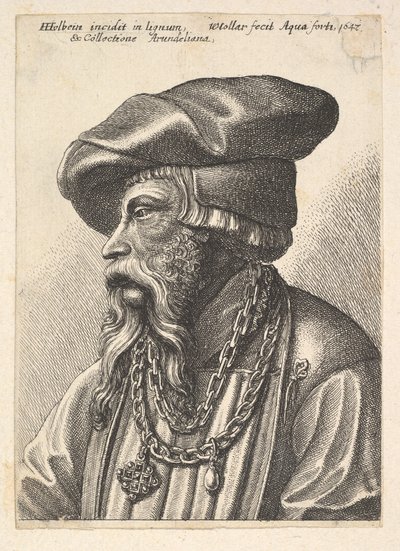 Bärtiger Mann mit Kettenhalsband, 1647 von Wenceslaus Hollar
