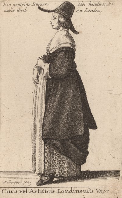 Ehefrau eines Londoner Bürgers oder Handwerkers, 1643 von Wenceslaus Hollar