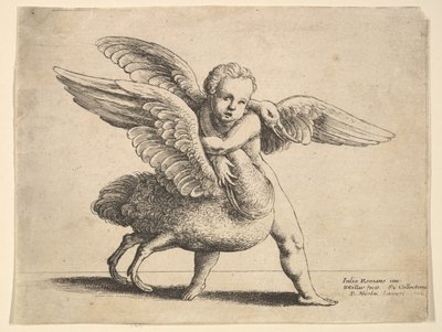 Amor und der Schwan, 1652 von Wenceslaus Hollar