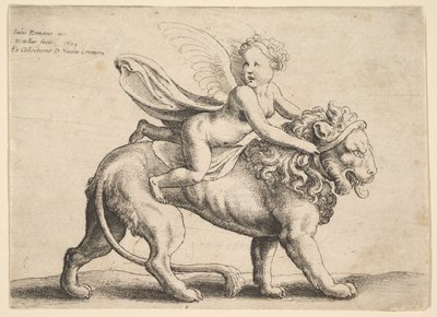 Amor auf einem Löwen, 1652 von Wenceslaus Hollar