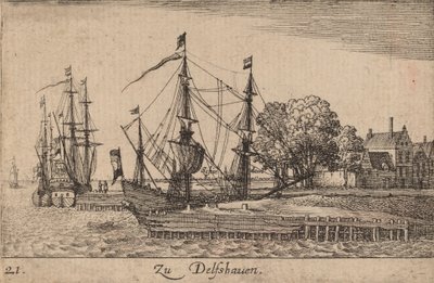 Delfshaven, 1635 von Wenceslaus Hollar