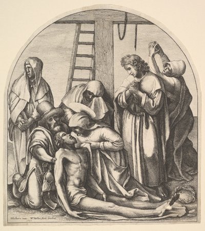 Kreuzabnahme (nach Holbein) von Wenceslaus Hollar