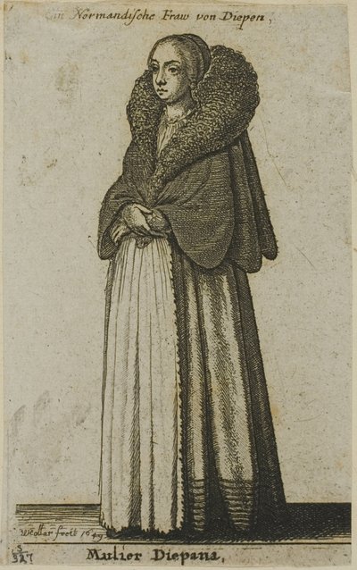 Frau aus Dieppe von Wenceslaus Hollar