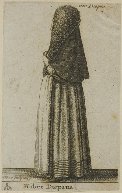 Frau aus Dieppe von Wenceslaus Hollar