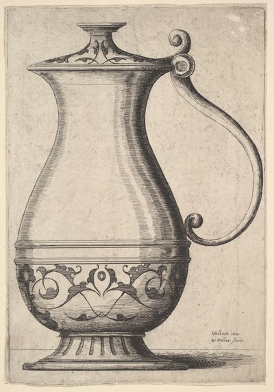 Krug mit Arabesken am Boden, 1625-77 von Wenceslaus Hollar