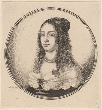 Dame mit Bändern in Locken von Wenceslaus Hollar