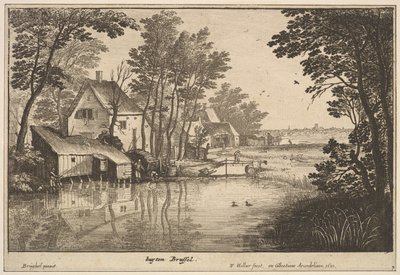 Landschaft mit einem Angler, 1650 von Wenceslaus Hollar