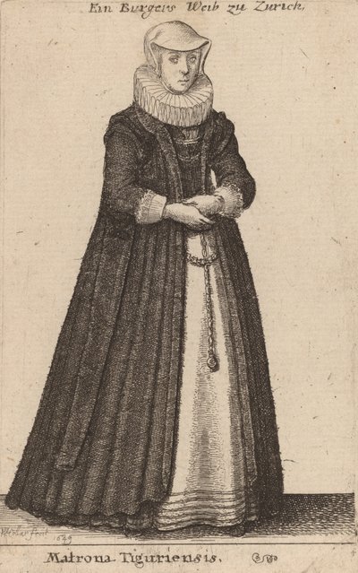 Matrona Tiguriensis, 1649 von Wenceslaus Hollar