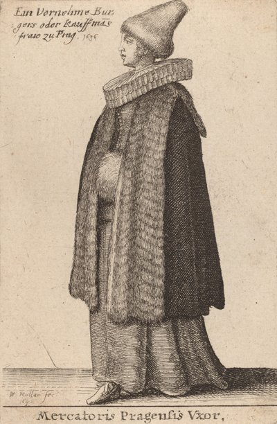 Mercatoris Pragensis Vxor, 1642 von Wenceslaus Hollar