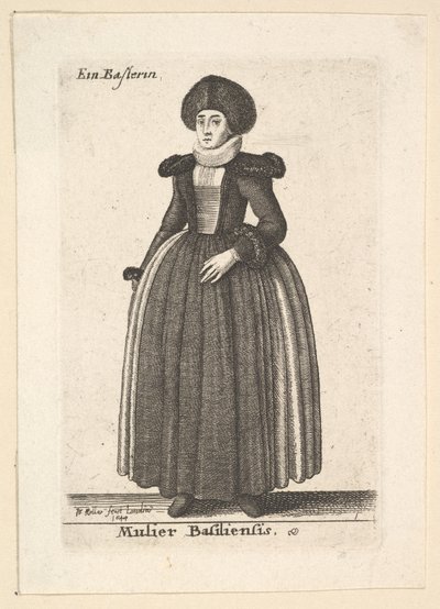 Mulier Basiliensis Frau von Basel, 1644 von Wenceslaus Hollar