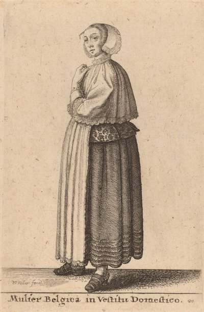 Mulier Belgica in Vestitu Domestico von Wenceslaus Hollar