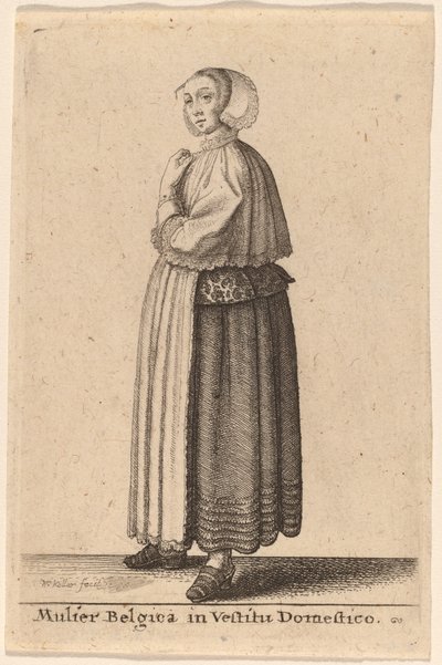 Belgische Frau in häuslicher Kleidung von Wenceslaus Hollar