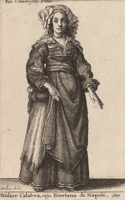 Mulier Calabra, Vulgo, Foretana di Napoli von Wenceslaus Hollar