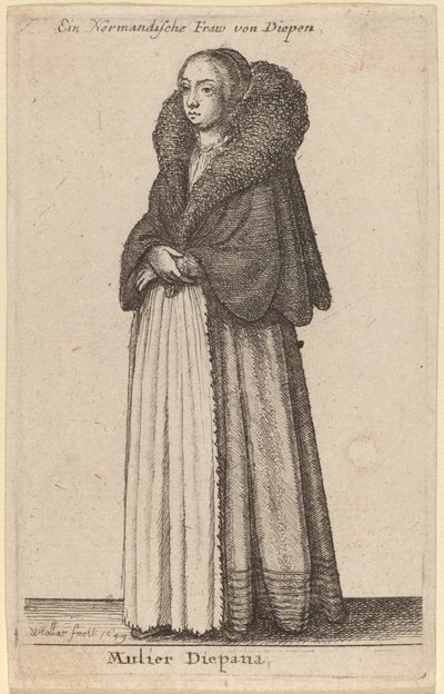 Frau aus Dieppe von Wenceslaus Hollar