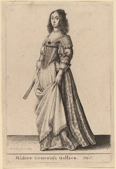 Edle französische Frau von Wenceslaus Hollar