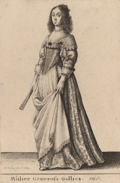 Vornehme Französin, 1643 von Wenceslaus Hollar