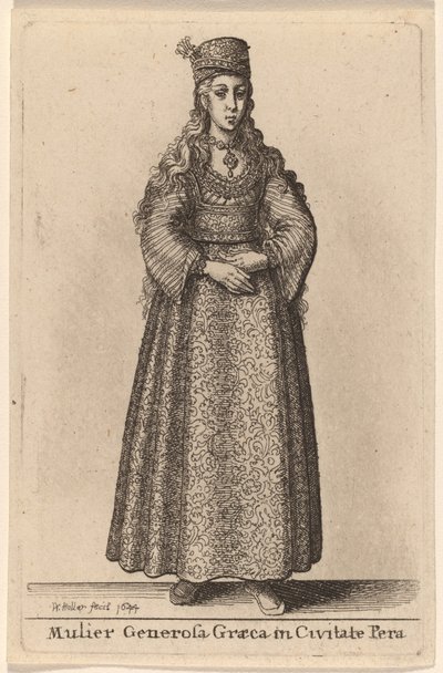 Vornehme griechische Frau in der Stadt Pera von Wenceslaus Hollar