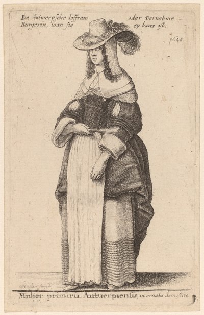 Mulier Primaria Antuerpiensis, in Ornatu Domestico von Wenceslaus Hollar