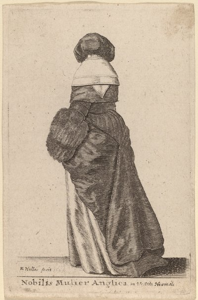Nobilis Mulier Anglica, in Vestitu Hiemali von Wenceslaus Hollar