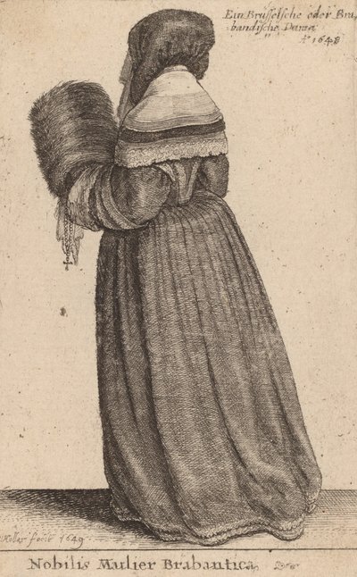 Nobilis Mulier Brabantica, 1649 von Wenceslaus Hollar