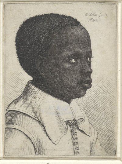 Porträt eines schwarzen Jungen, 1645 von Wenceslaus Hollar
