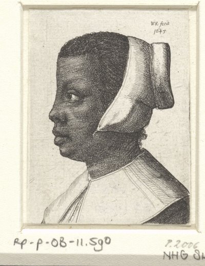 Porträt einer jungen schwarzen Frau von Wenceslaus Hollar