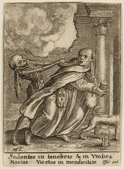 Der Mönch und der Tod von Wenceslaus Hollar