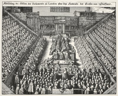 Prozess gegen Strafford, 22. März 1641 von Wenceslaus Hollar