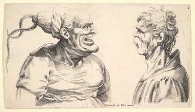 Zwei deformierte Köpfe von Wenceslaus Hollar