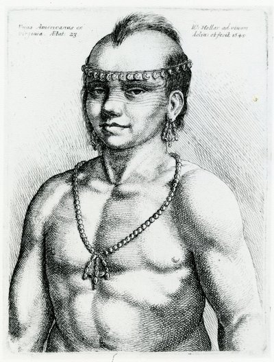 Virginischer Indianer, 1645 von Wenceslaus Hollar