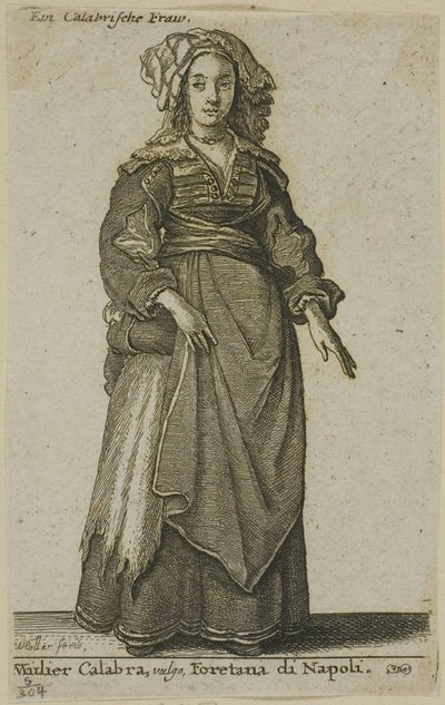 Frau aus Kalabrien von Wenceslaus Hollar