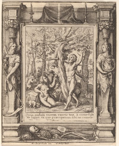 Garten Eden von Wenceslaus Hollar after Hans Holbein the Younger after Abraham van Diepenbeeck