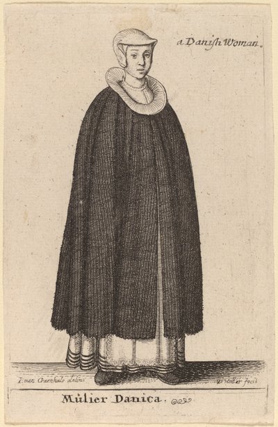 Dänische Frau von Wenceslaus Hollar after Hendrik J. van Craenhals