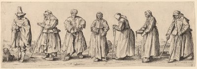 Bettler, Männer und Frauen von Wenceslaus Hollar after Jacques Callot
