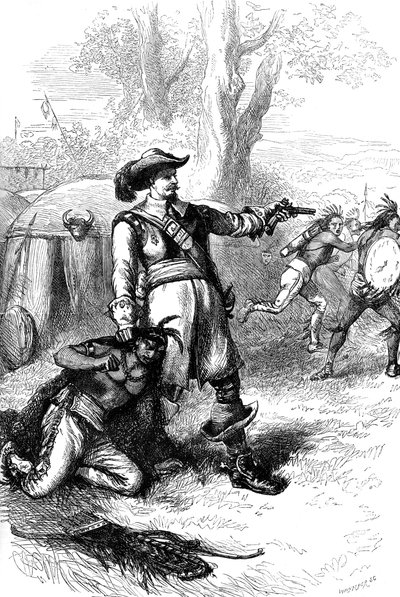 Colonel Atherton und die Indianer, ca. 1880 von Whymper