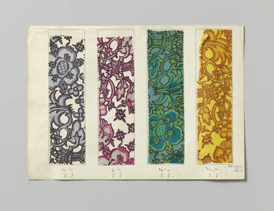 Stoffprobe mit bedruckter Seide, Muster Aussee von Wiener Werkstätte